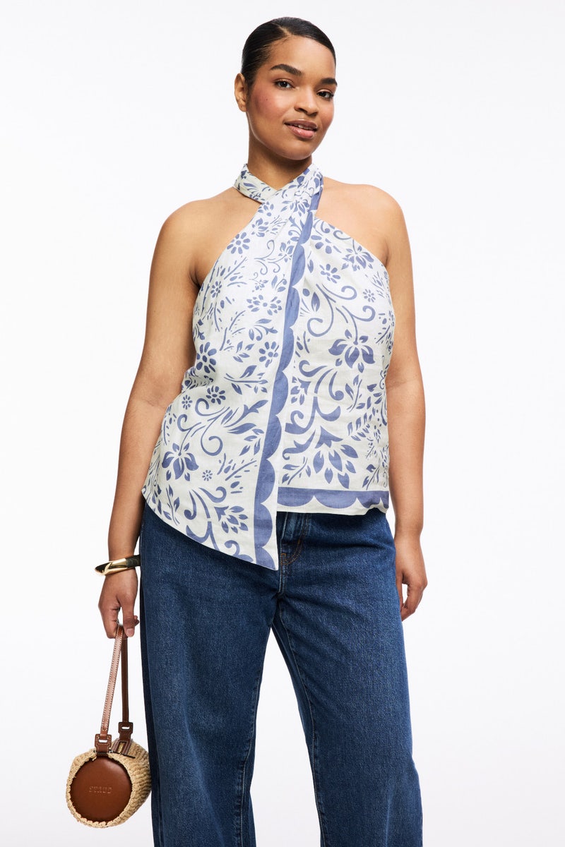 Floral Linen Sleeveless Halter Blouse by Lauren Ralph Lauren - Photo 5