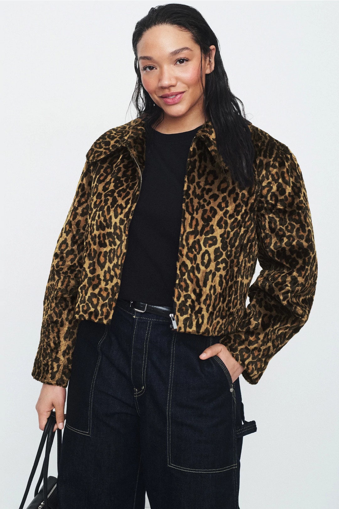 Leopard Faux Haircalf Jacket by Peter Som x RTR 5
