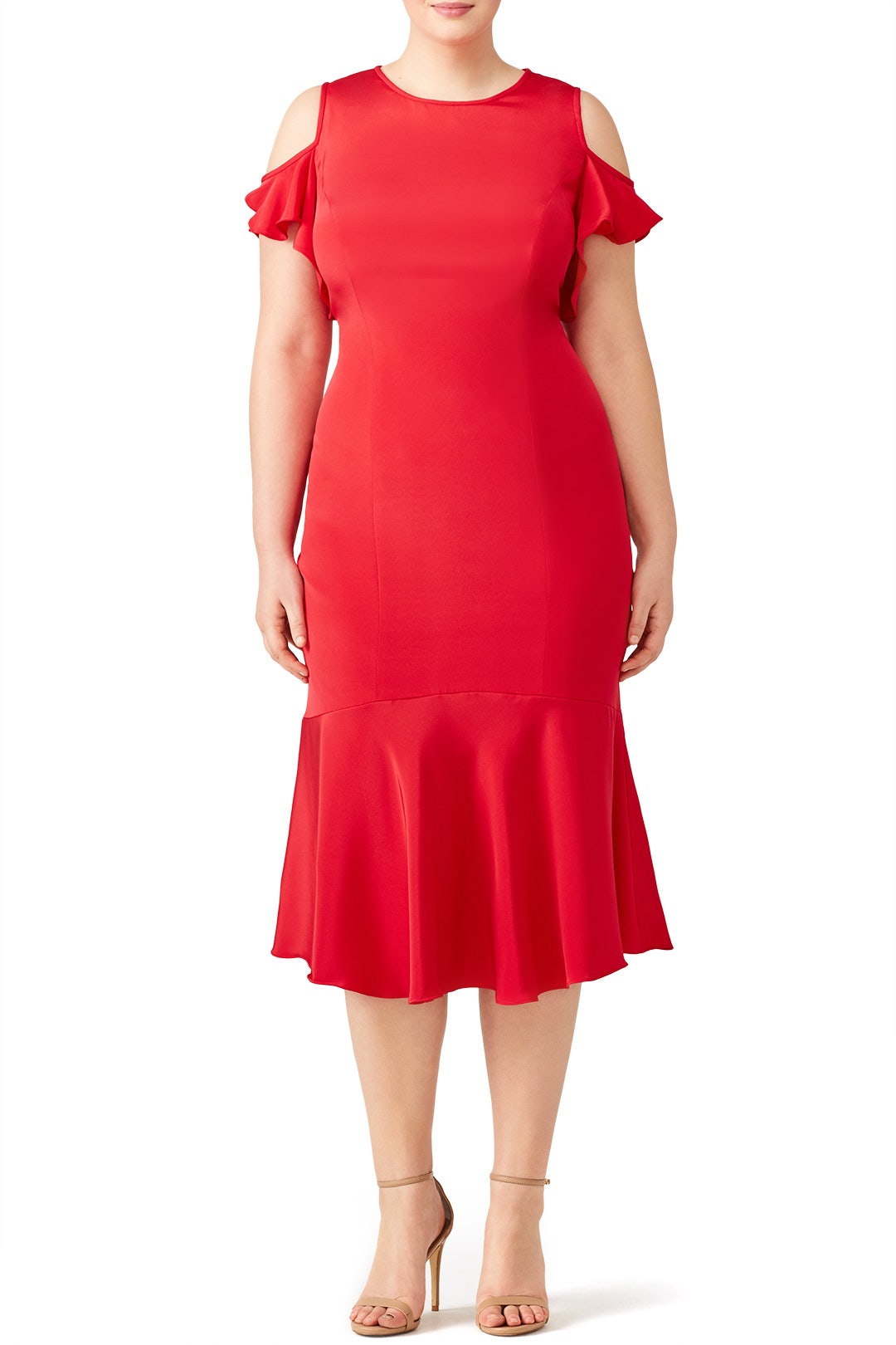 Geranium Ruffle Dress by Theia 4