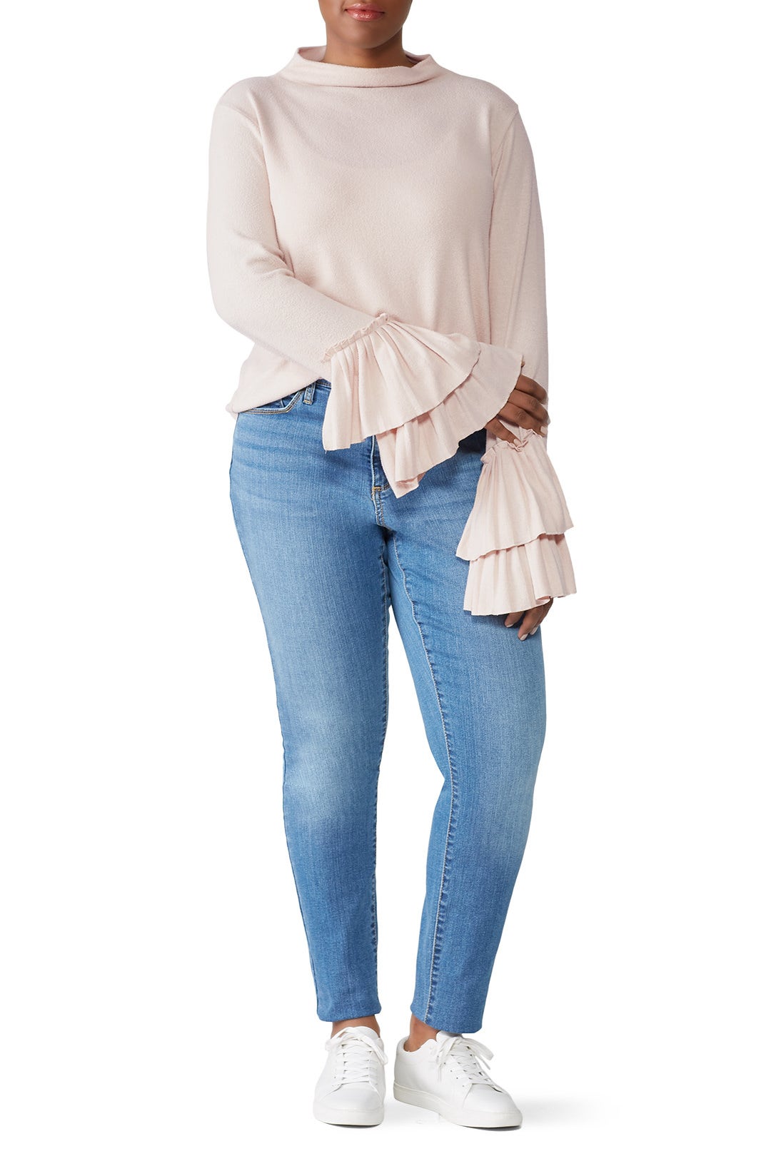 Linda Pleated Cuff Cozy Top by B Collection by Bobeau 3
