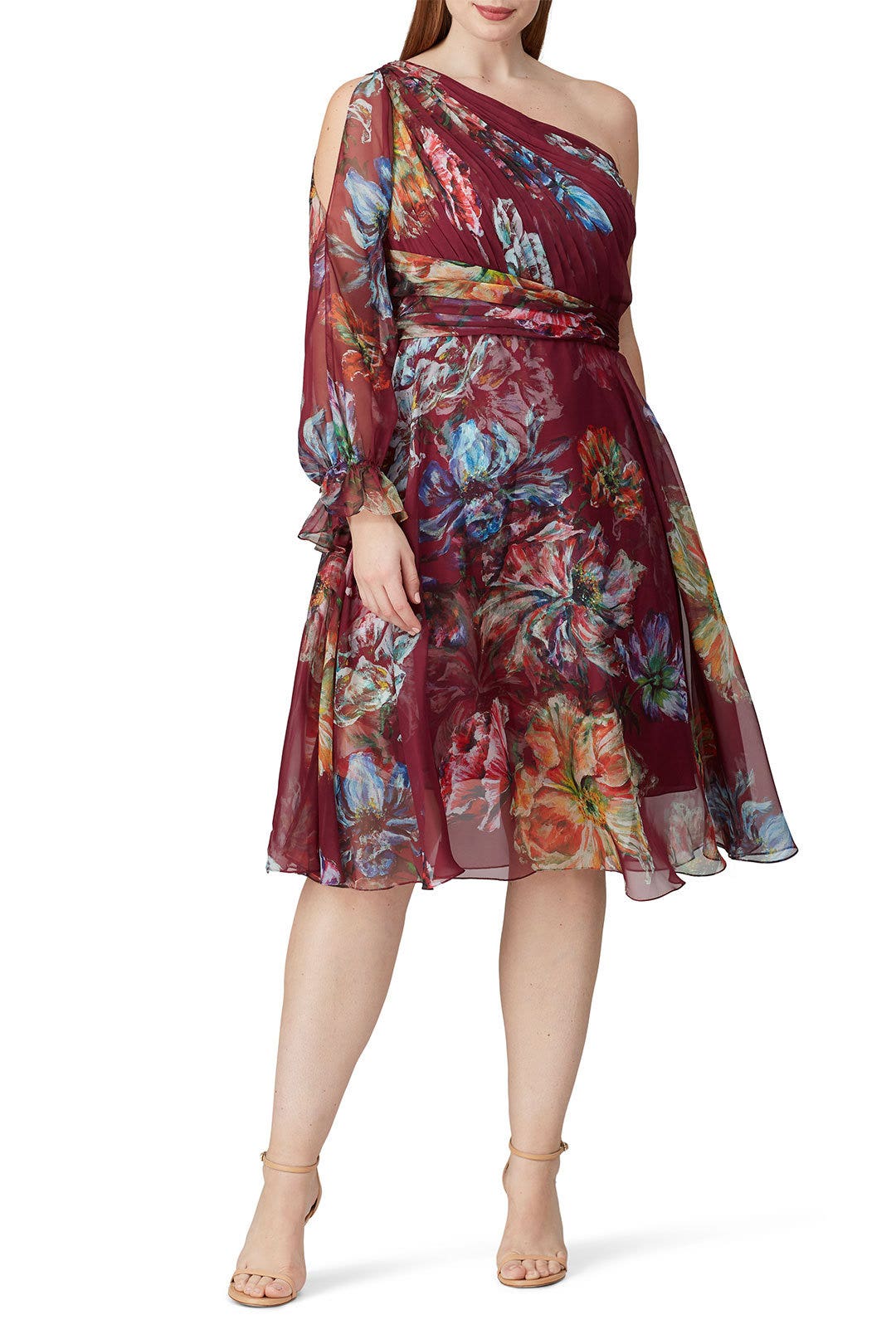 Floral Printed Cocktail Dress by Marchesa Notte 5
