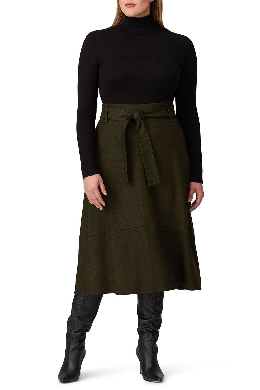 Belted Wool Skirt by VINCE. | Rent the Runway
