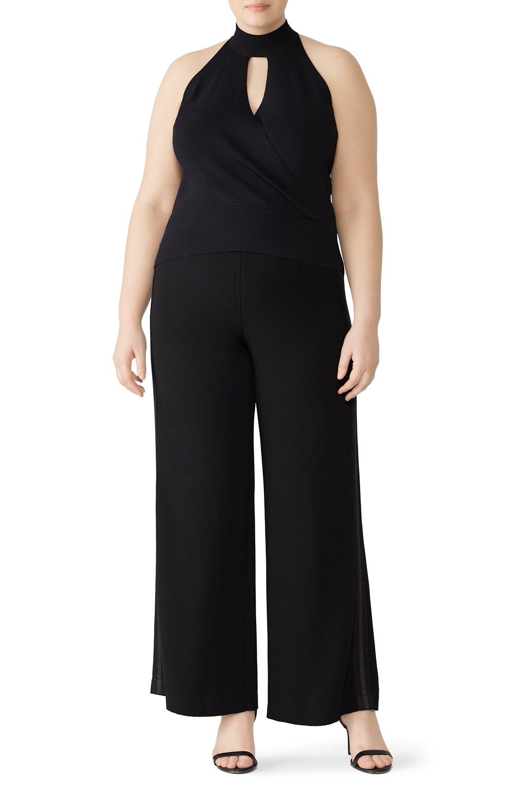 Black Mock Neck Keyhole Top by Parker 4