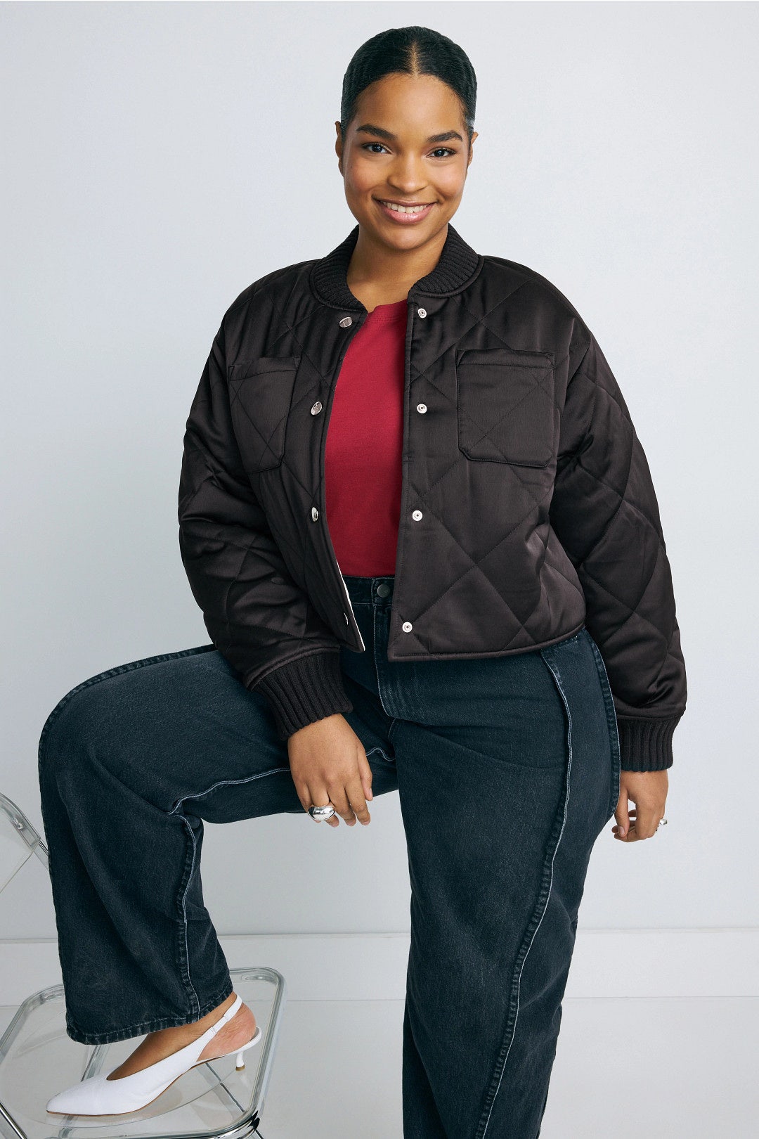 Reversible Cropped Bomber Jacket by PLAN C x RTR 5