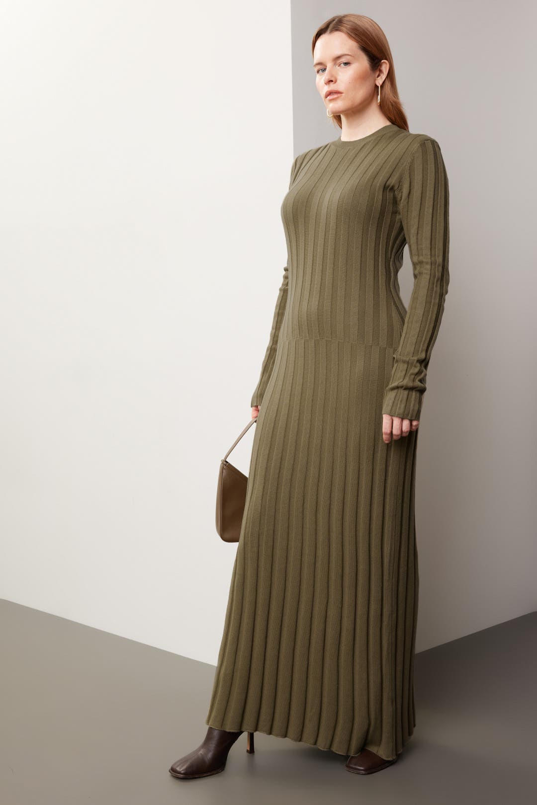 Green Ribbed Knit Dress by Great Jones | Rent the Runway