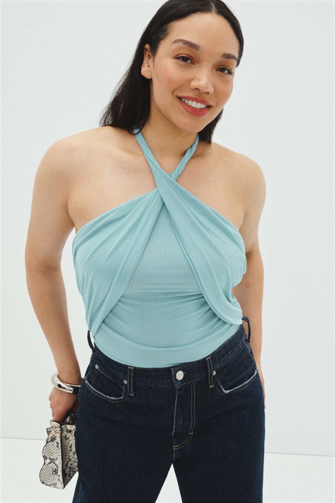 Twist Neck Halter Bodysuit by Ronny Kobo x RTR 4