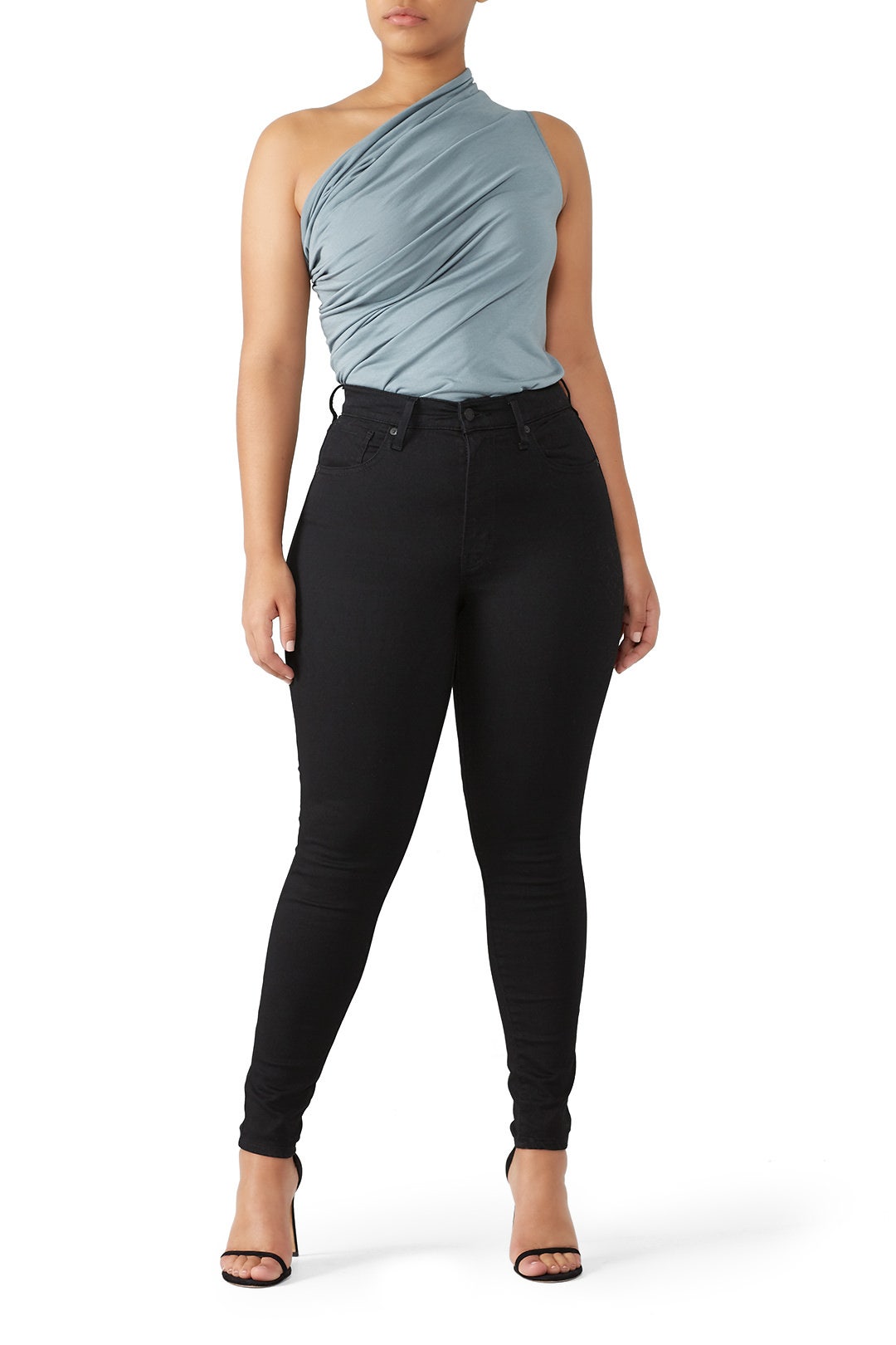 Black Mile High Super Skinny Jeans by Levi's 4