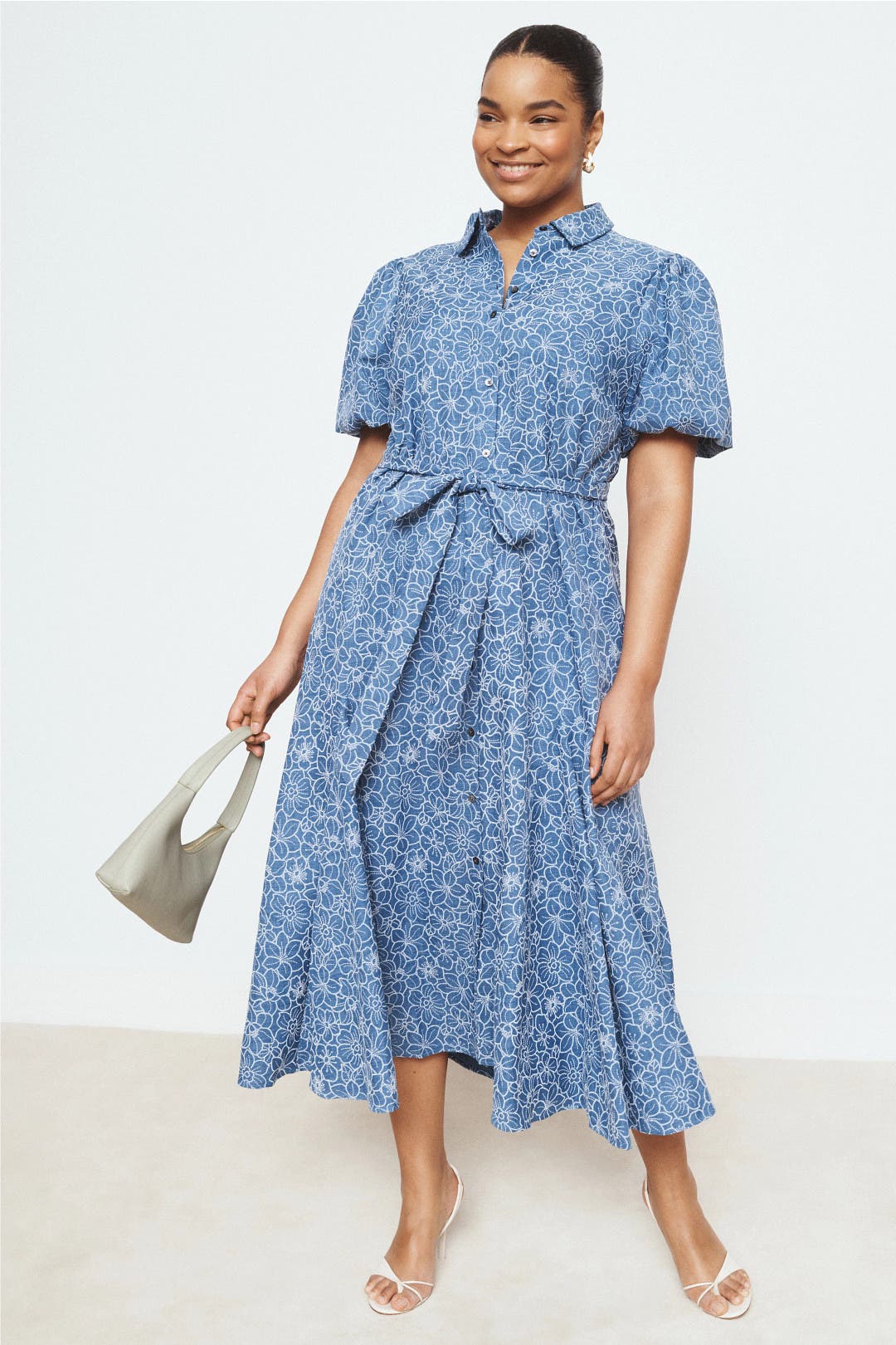 Daisy Chambray Button Front Dress by CeCe | Rent the Runway