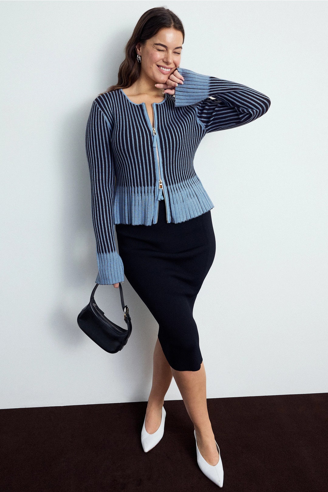 Two Tone Rib Knit Cardigan by Toccin 5