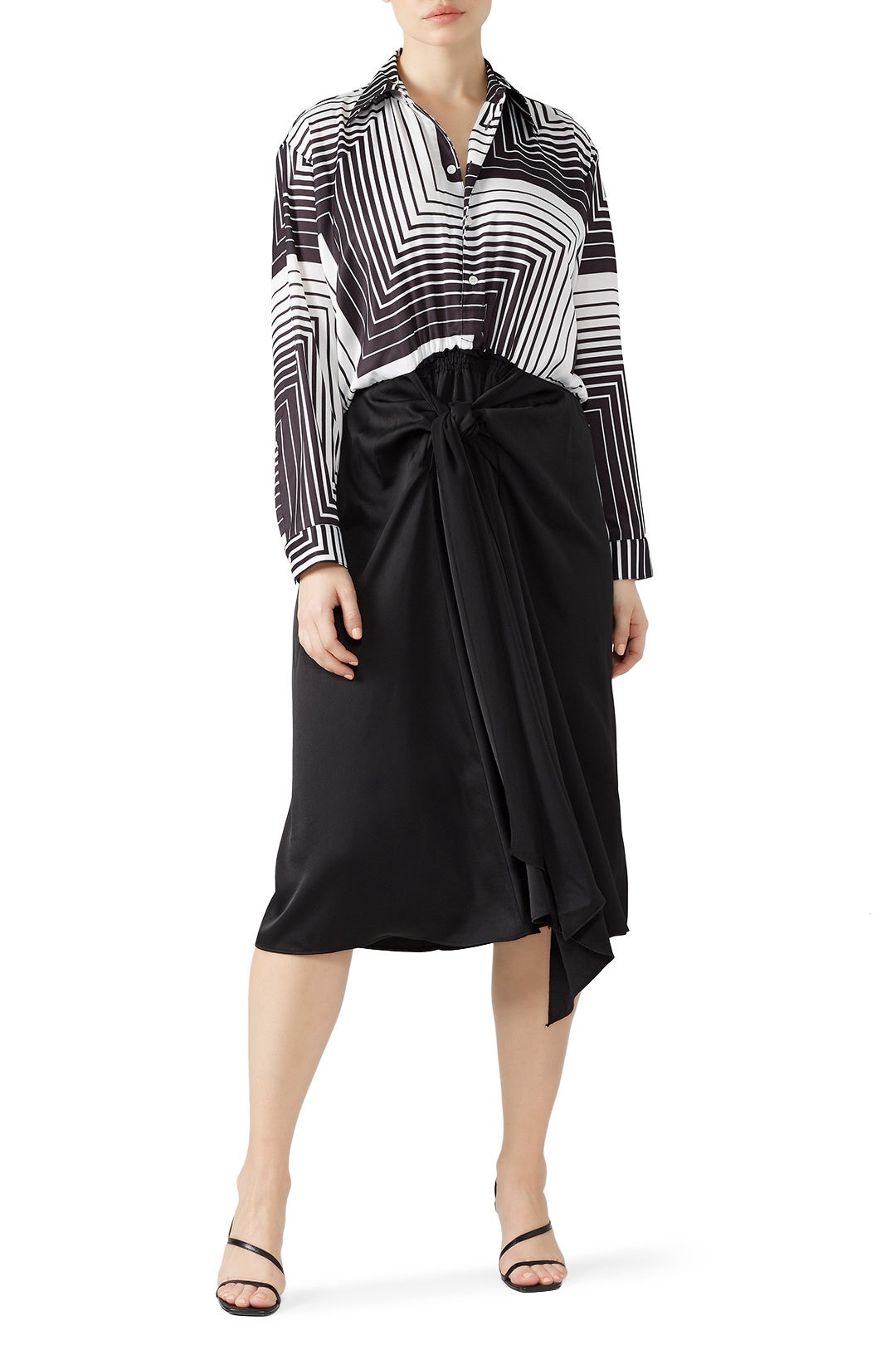 Zig Zag Bow Front Shirtdress by Tome 4