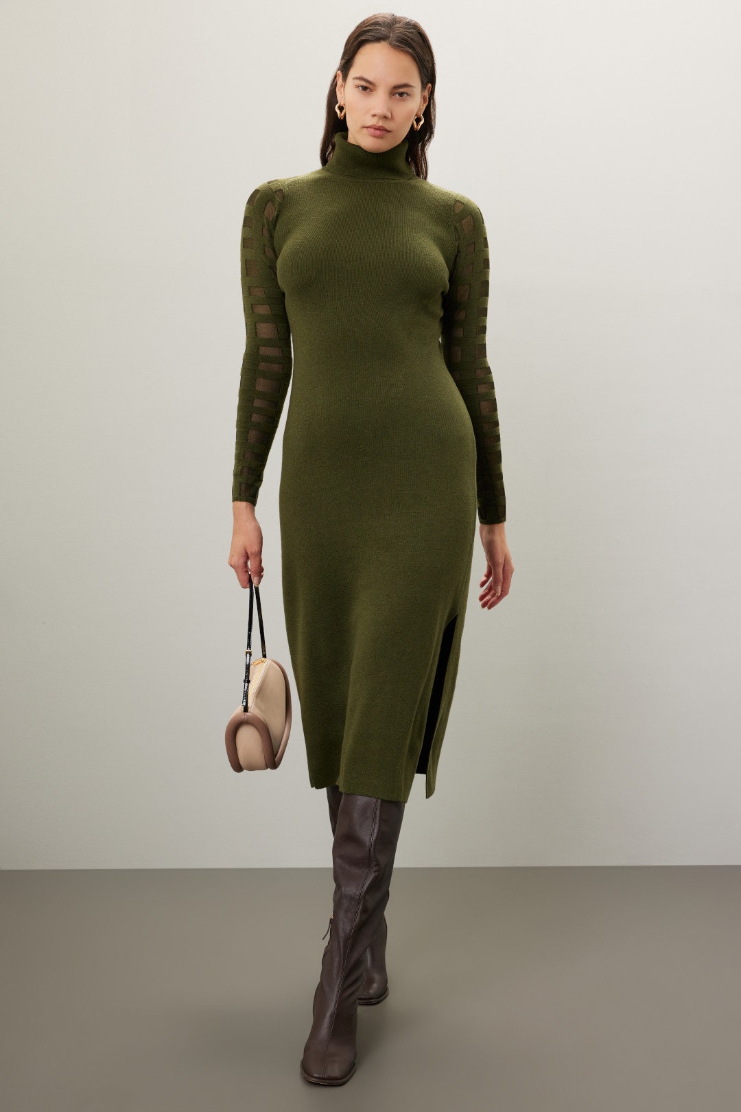 Olive Mesh Sleeve Dress by Esteban Cortazar x RTR 5