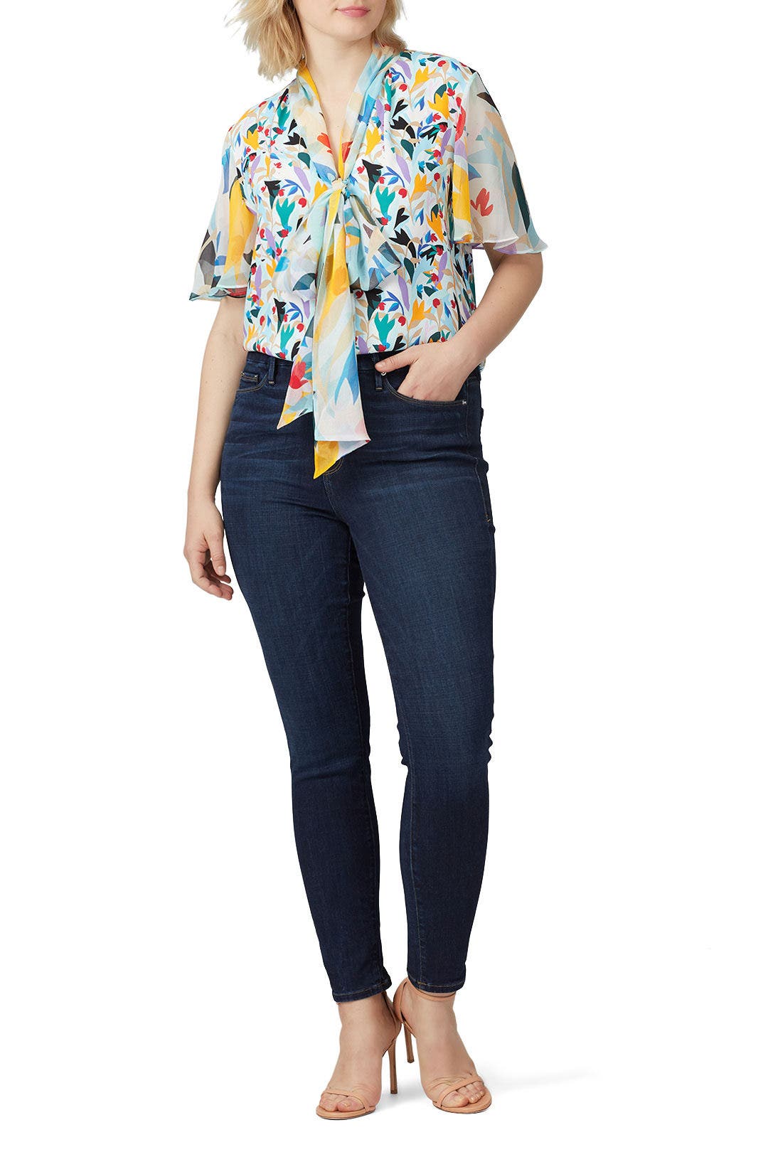 Tie Neck Flutter Sleeve Top by Prabal Gurung 5