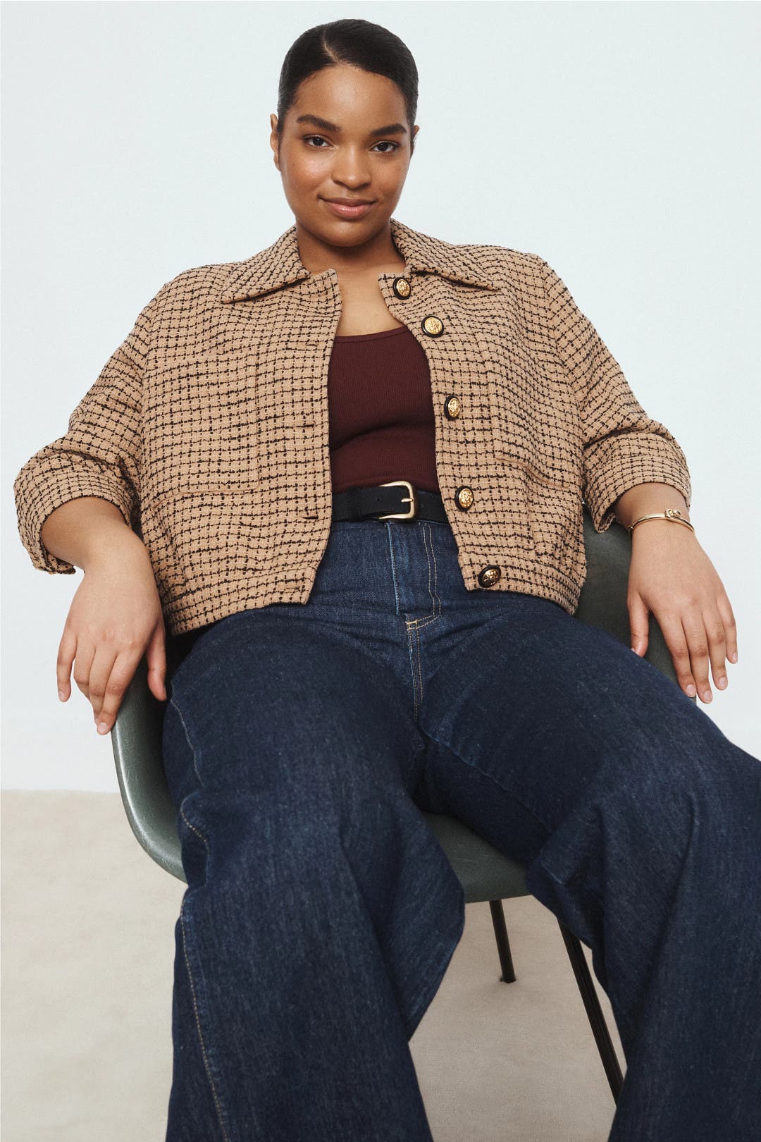 Jia Tweed Collared Jacket by L'agence | Rent the Runway