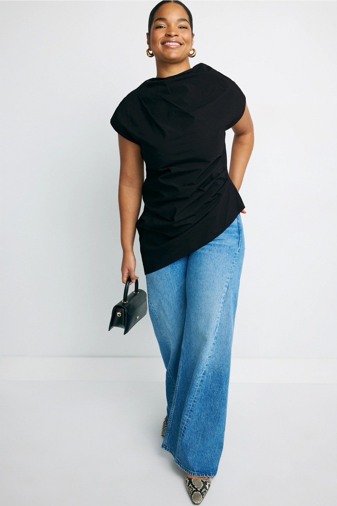 Asymmetric Taffeta Top by Natori 5