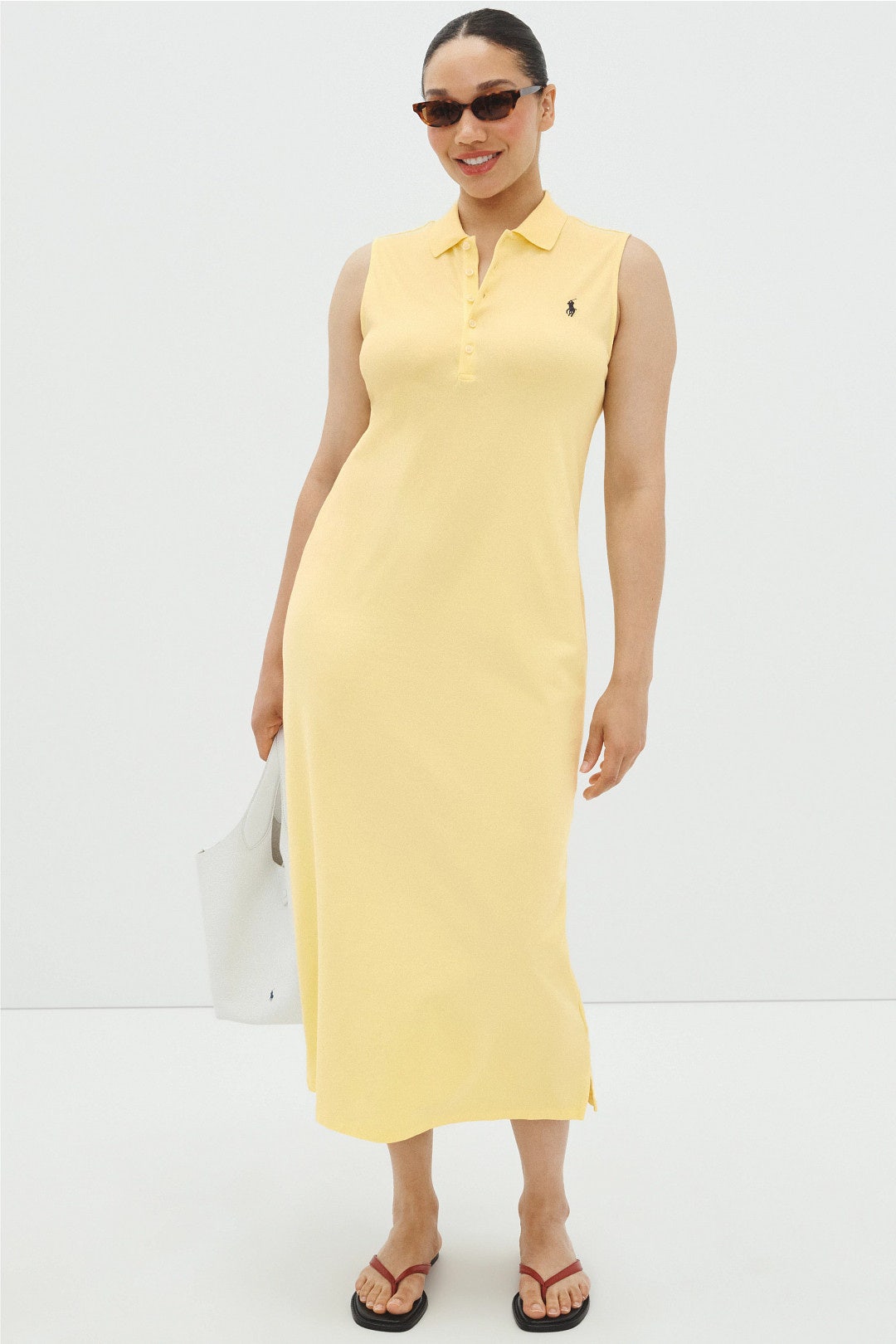 Stretch Cotton Collared Midi Dress by Polo Ralph Lauren 4