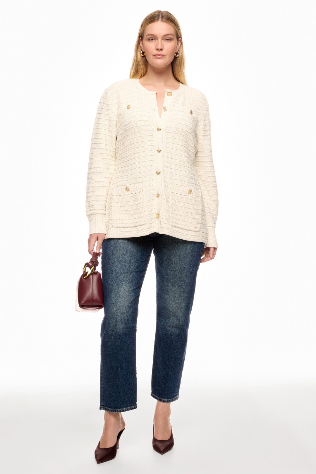 Chunky Knit Button Front Jacket by TOCCIN X RTR 2