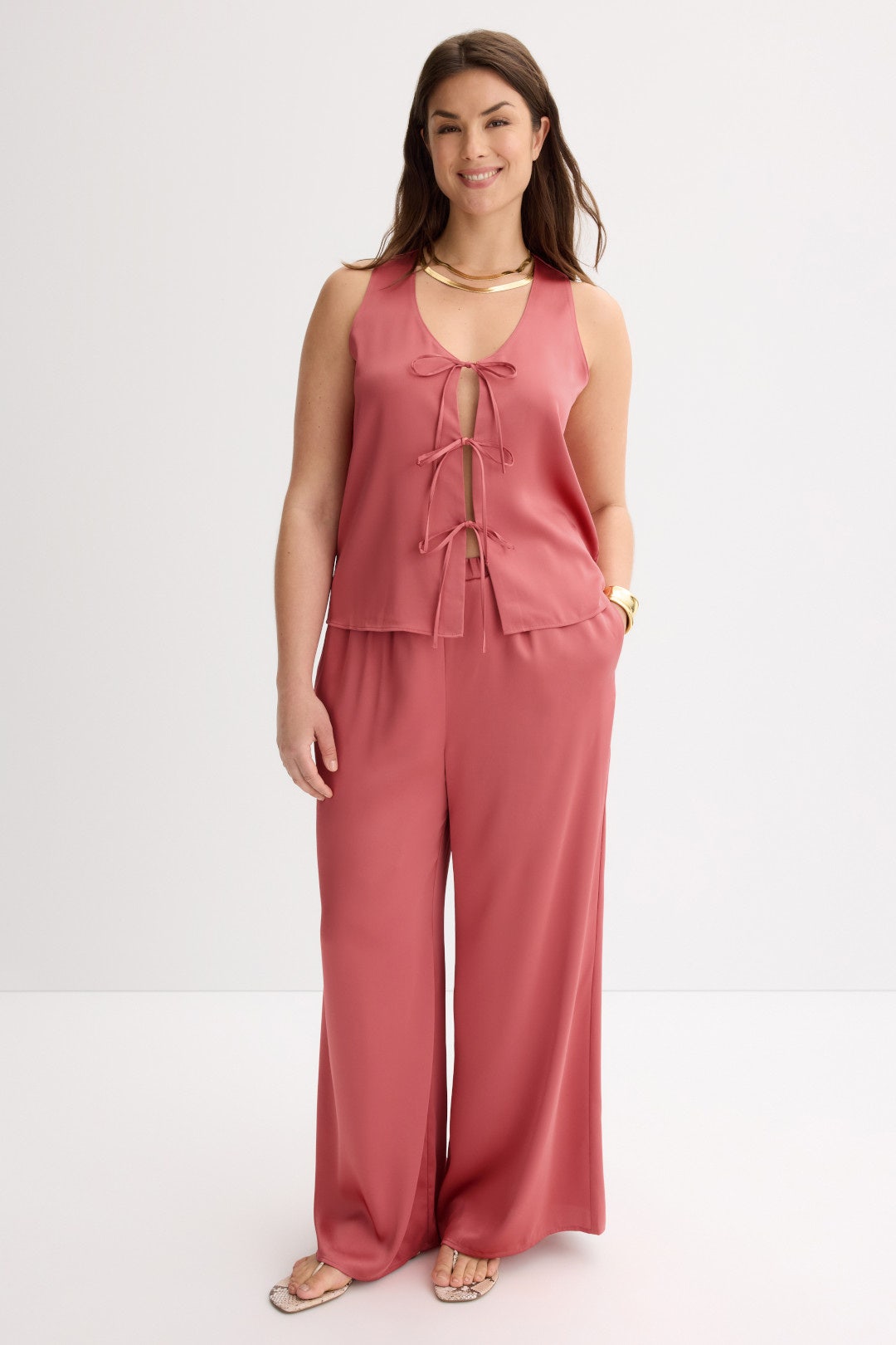 Wide Leg Satin Pull On Pants by Rosetta Getty x RTR 2