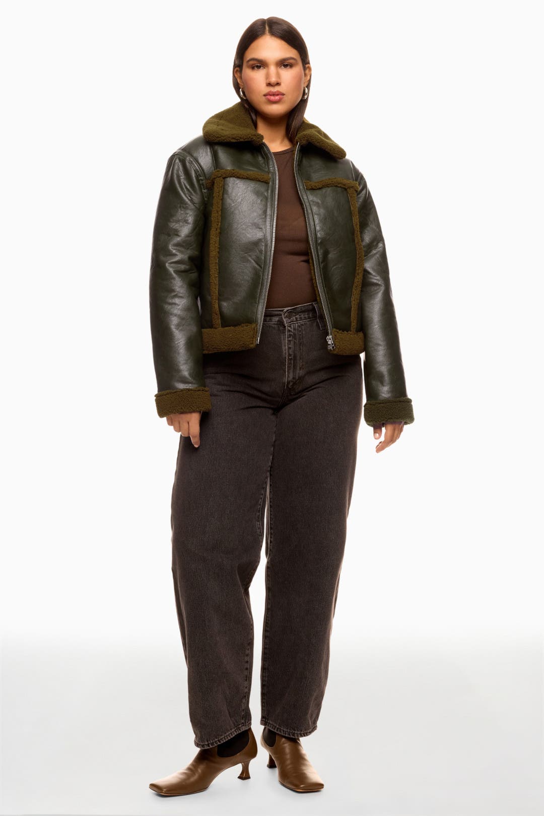 Faux Leather And Sherpa Jacket by Peter Som x RTR | Rent the