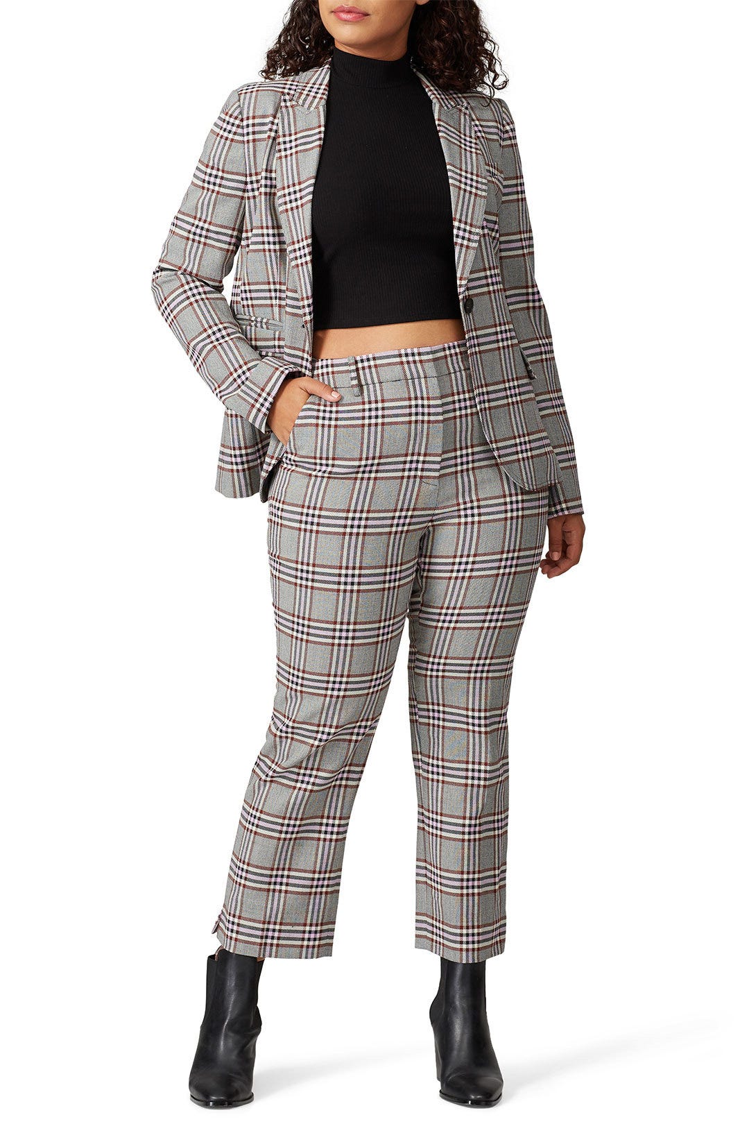 Plaid Straight Leg Trousers by Derek Lam 10 Crosby 5