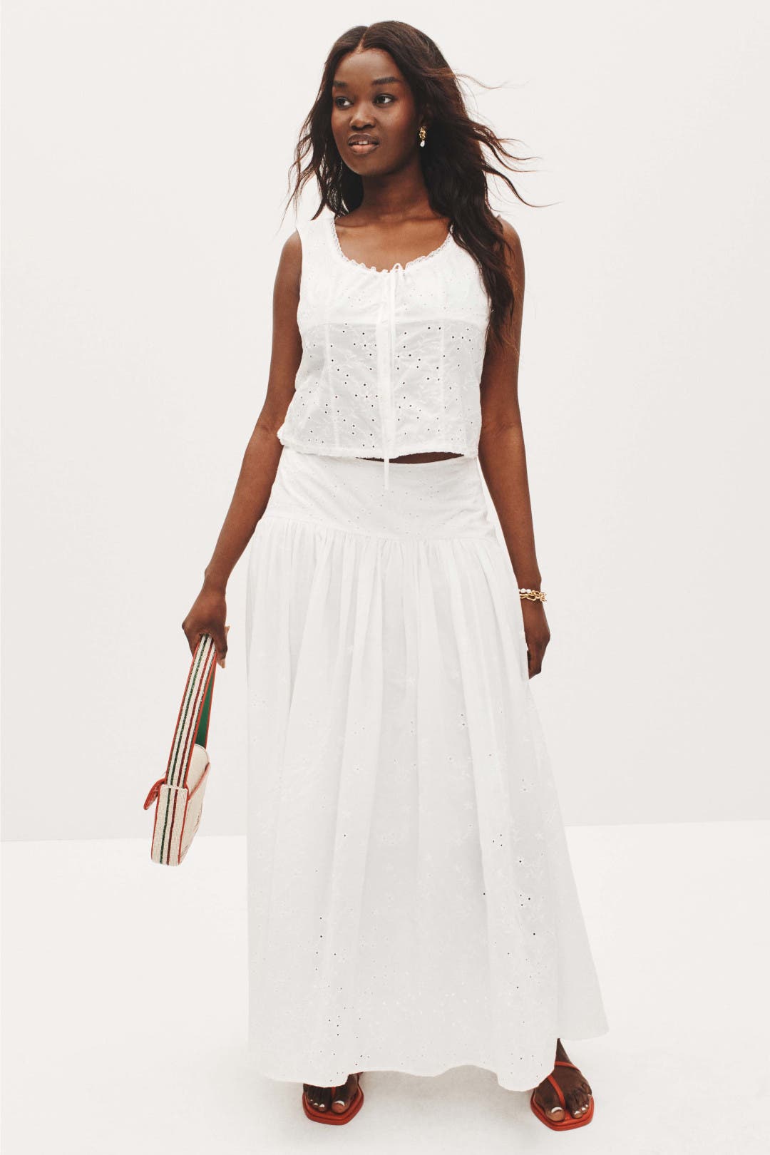 deres⭐︎muse skirt♡ホワイト　サイズ1 Procida Skirt White Eyelet by Staud | Rent the Runway