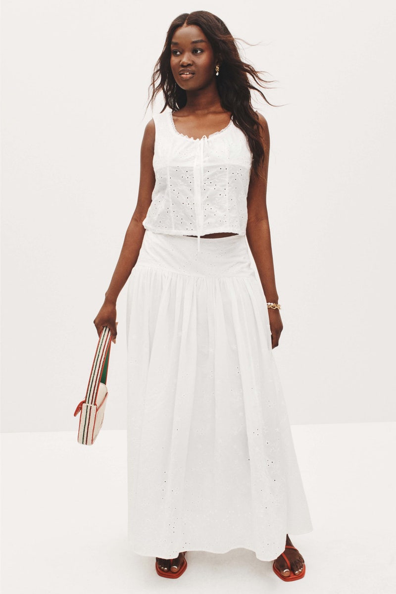 Procida Skirt White Eyelet by Staud - Photo 5
