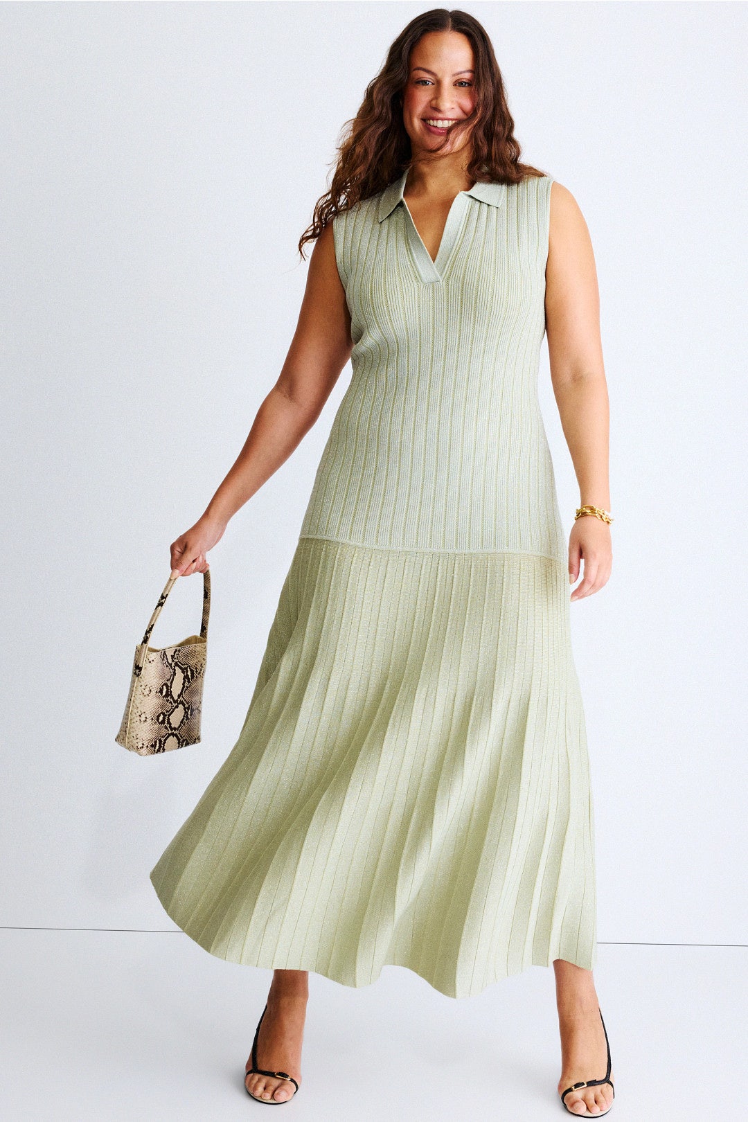 Sleeveless Sparkle Knit Polo Dress by Adam Lippes x RTR 4