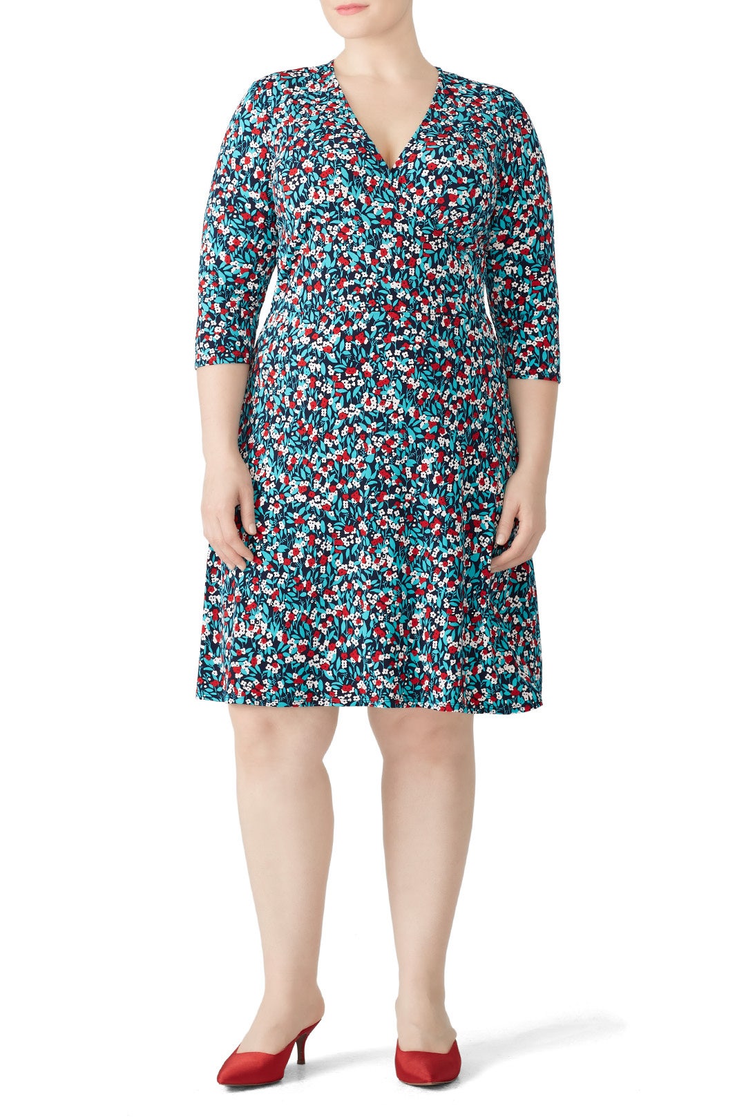 Calico Perfect Faux Wrap Dress by Leota 4