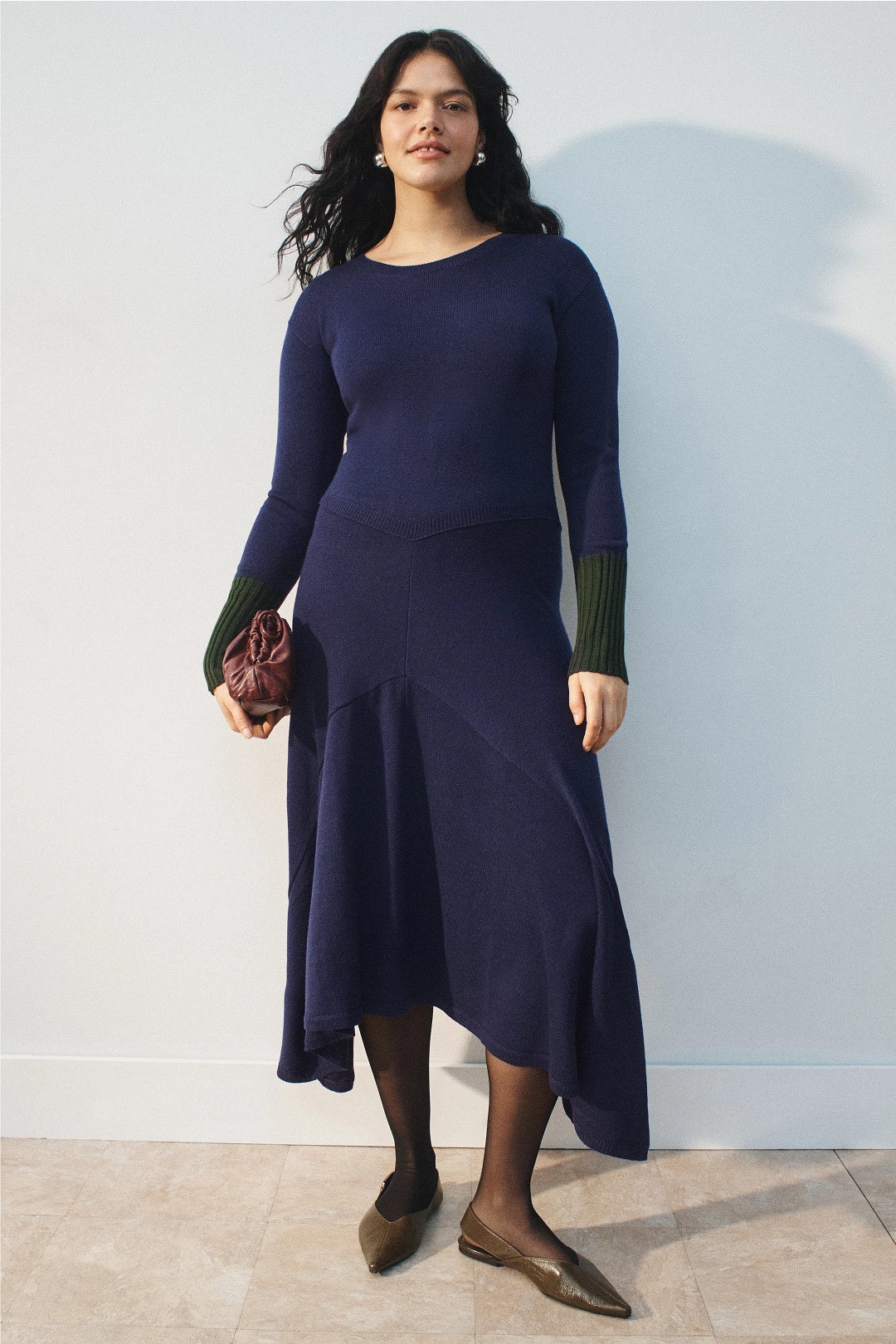 Colorblock Cuff Knit Midi Dress by PLAN C x RTR 5