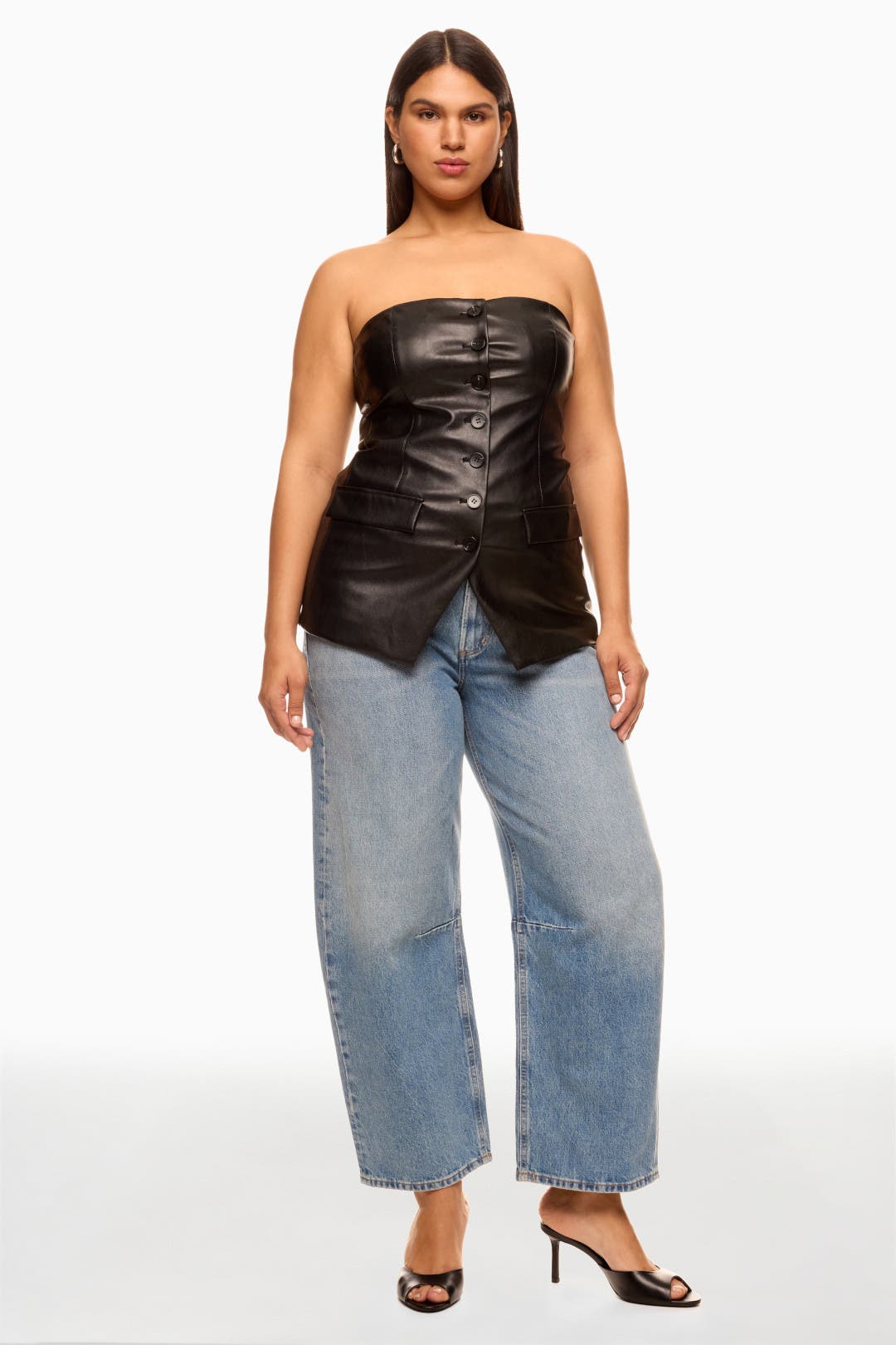 激レア‼️美品、capras  space  shooter  SS2012D Faux Leather Strapless Bustier Top by Peter Som x RTR | Rent