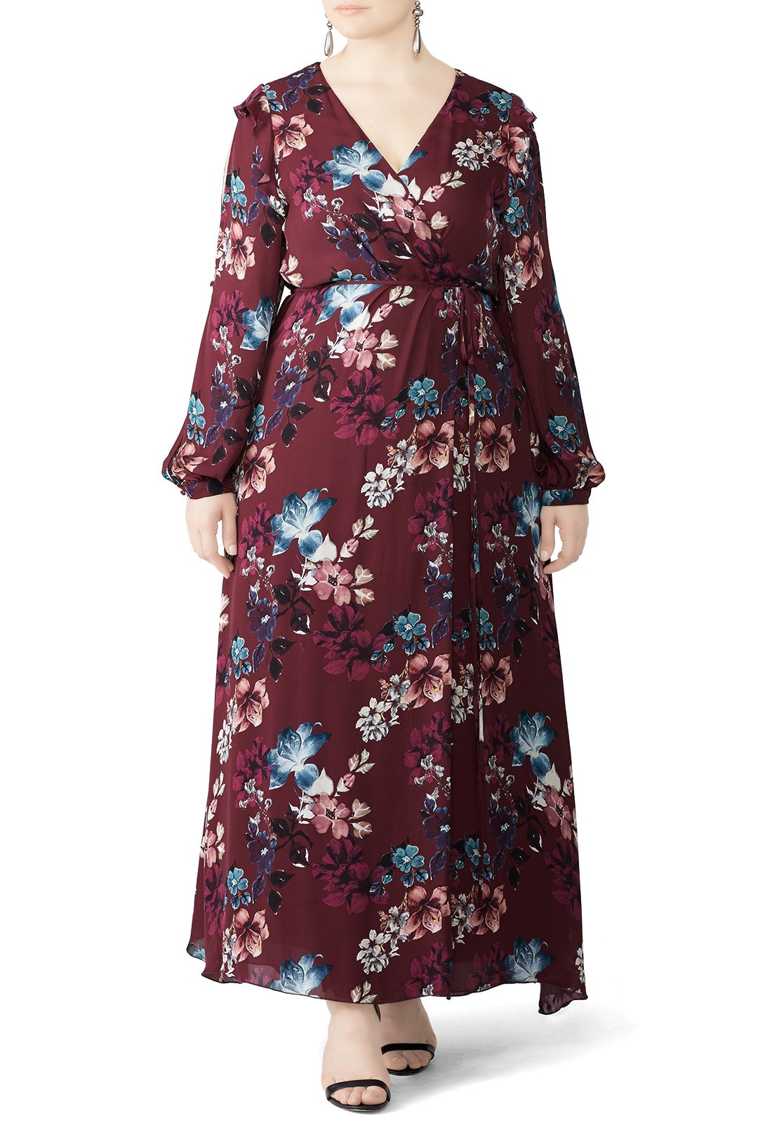 Burgundy Floral Wrap Maxi by Nicholas 4