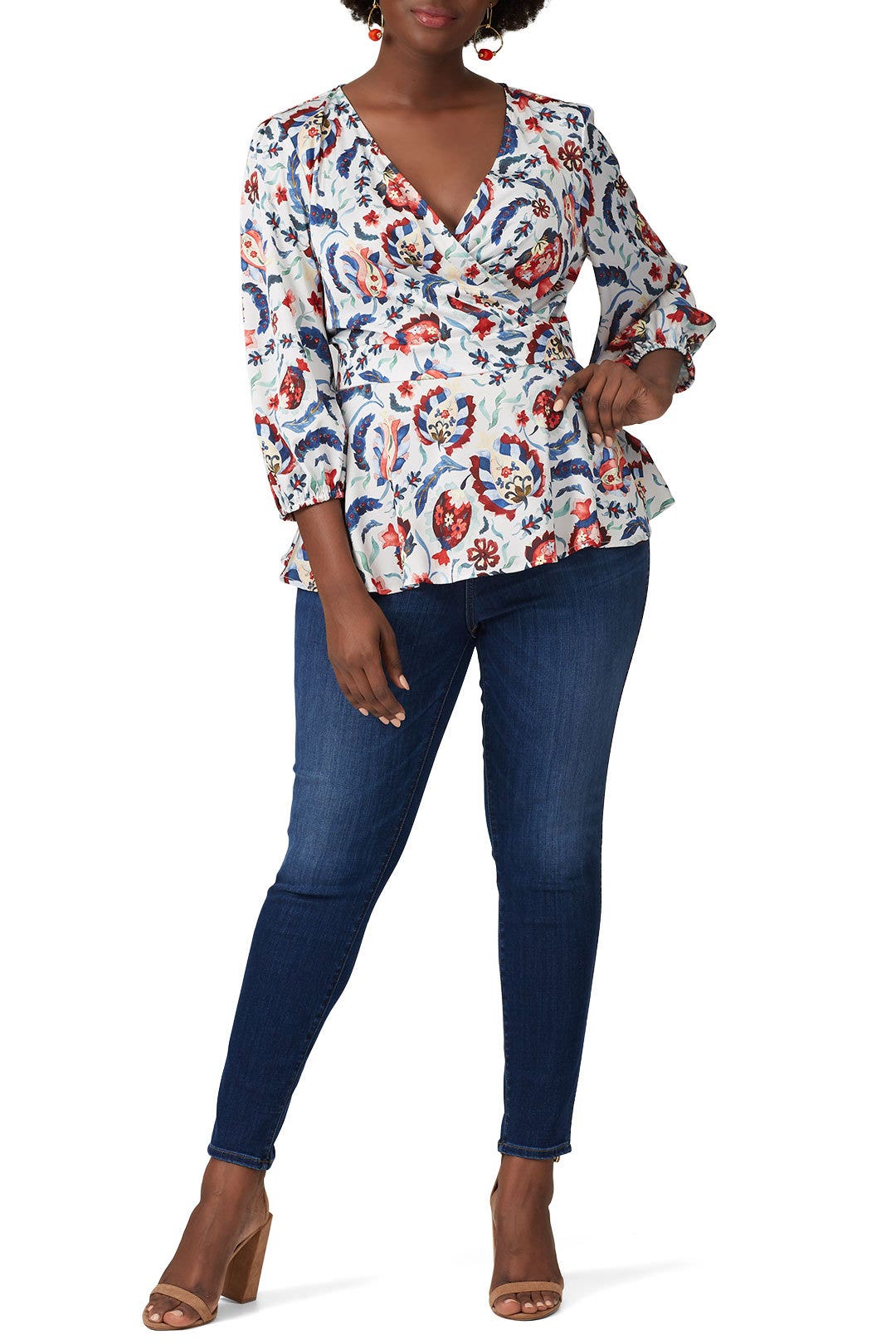 Multi Floral Peplum Top by SACHIN BABI 3