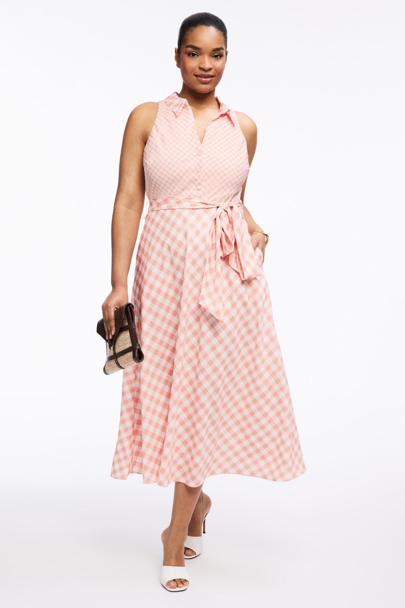 Gingham Halter Midi Dress by Badgley Mischka - Photo 5