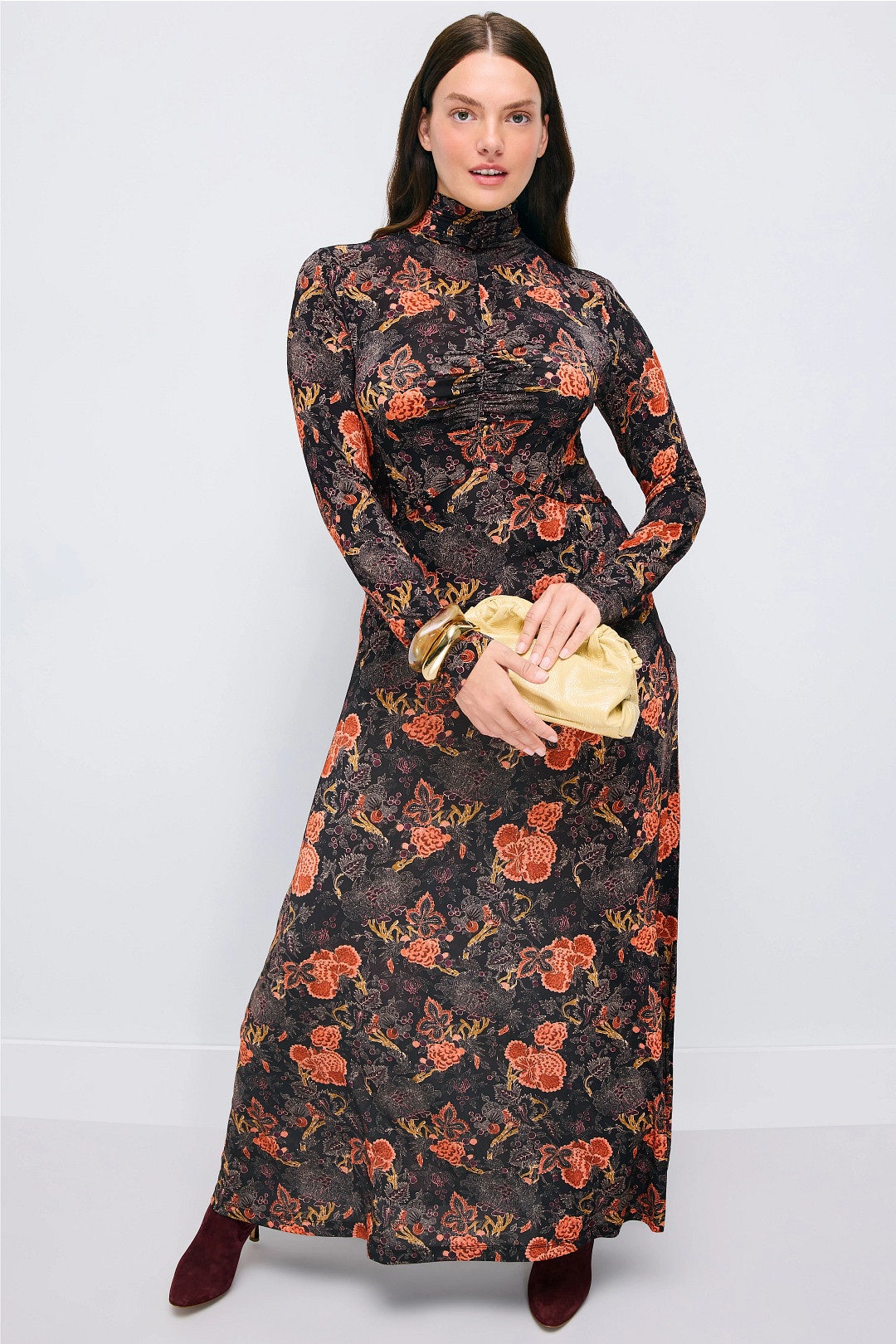 Koa Jersey Ruched Front Turtleneck Dress by Ulla Johnson 5