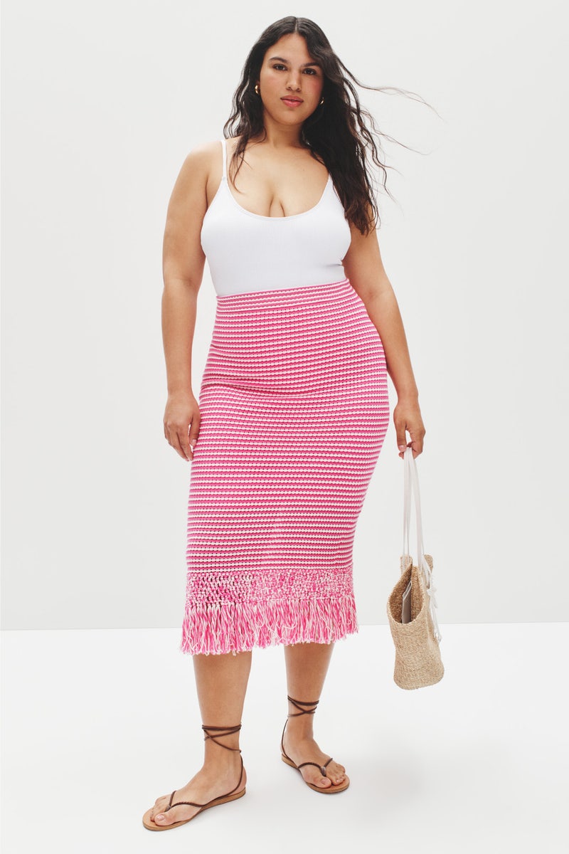Knit Midi Skirt With Crochet Trim by Derek Lam 10 Crosby x RTR - Photo 5