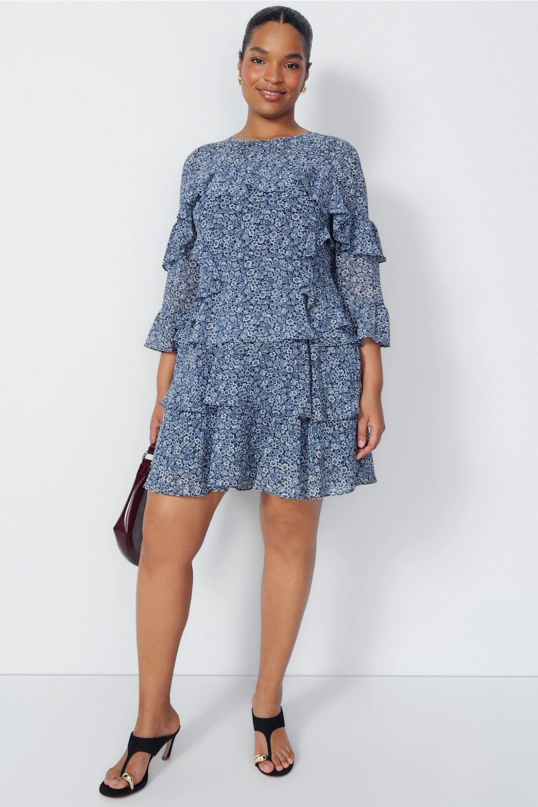 Floral Ruffle Mini Dress by MICHAEL KORS 4