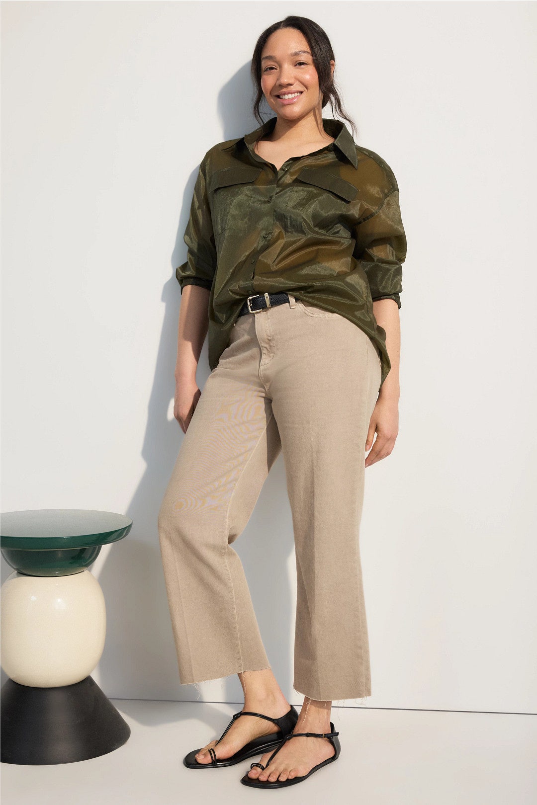 Wanda High Rise Cropped Wide Leg Jeans by L'agence 4