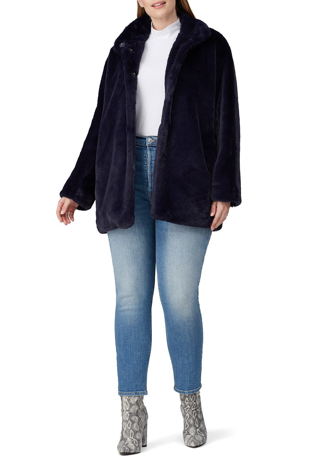 Blue Faux Fur Coat by Madewell | Rent the Runway