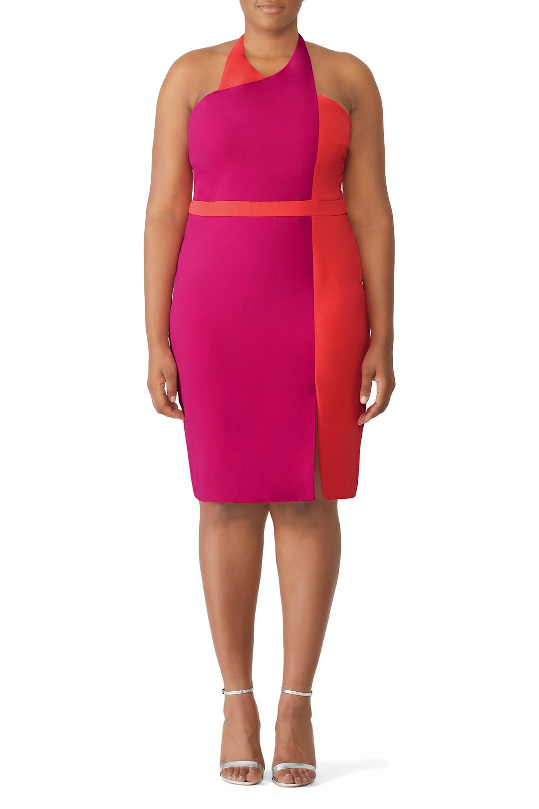 Colorblocked Halter Dress by Badgley Mischka 3