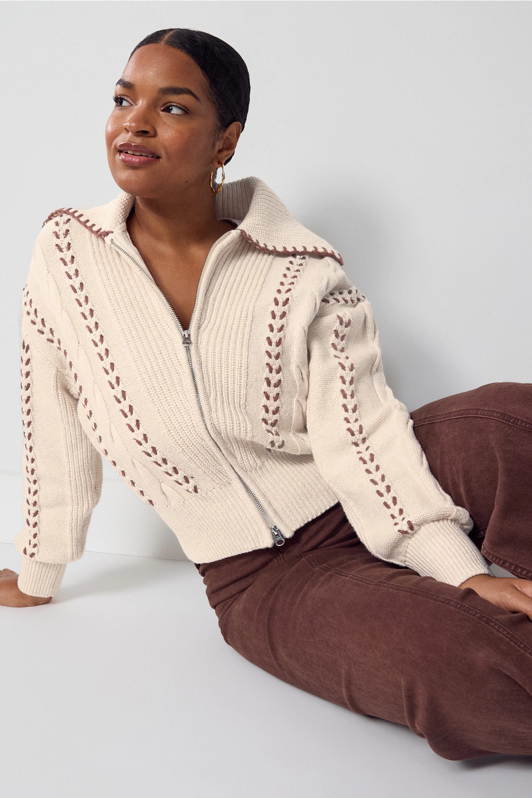 Lune Zip Front Cardigan by Rails 5