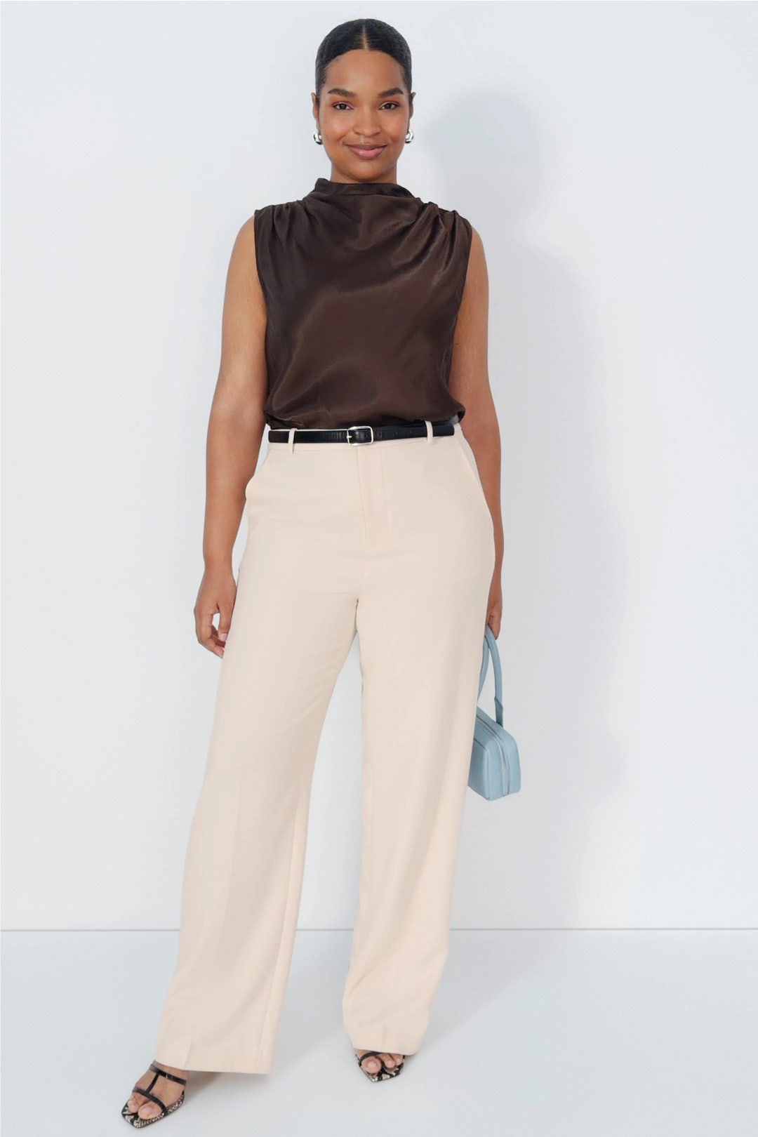 High Rise Tailored Straight Leg Trousers by VINCE. 4