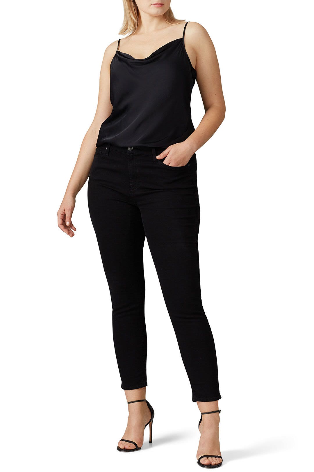 Black Cowl Neck Cami by 7 For All Mankind 4