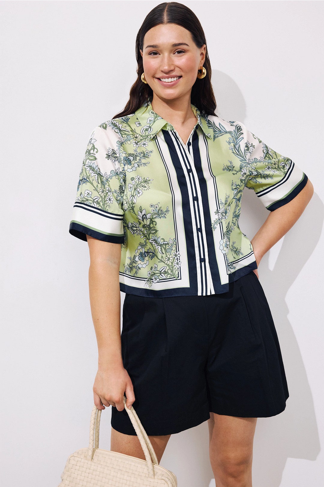 Clean Spruce Button Front Top by Veronica Beard 4