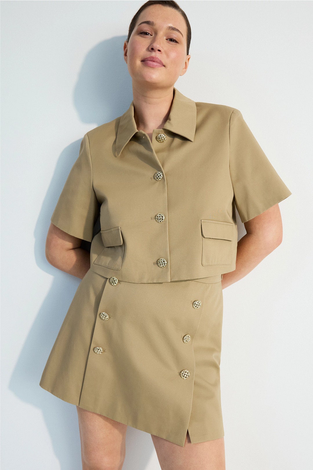 Double Placket Twill Mini Skirt by Adam Lippes x RTR 4