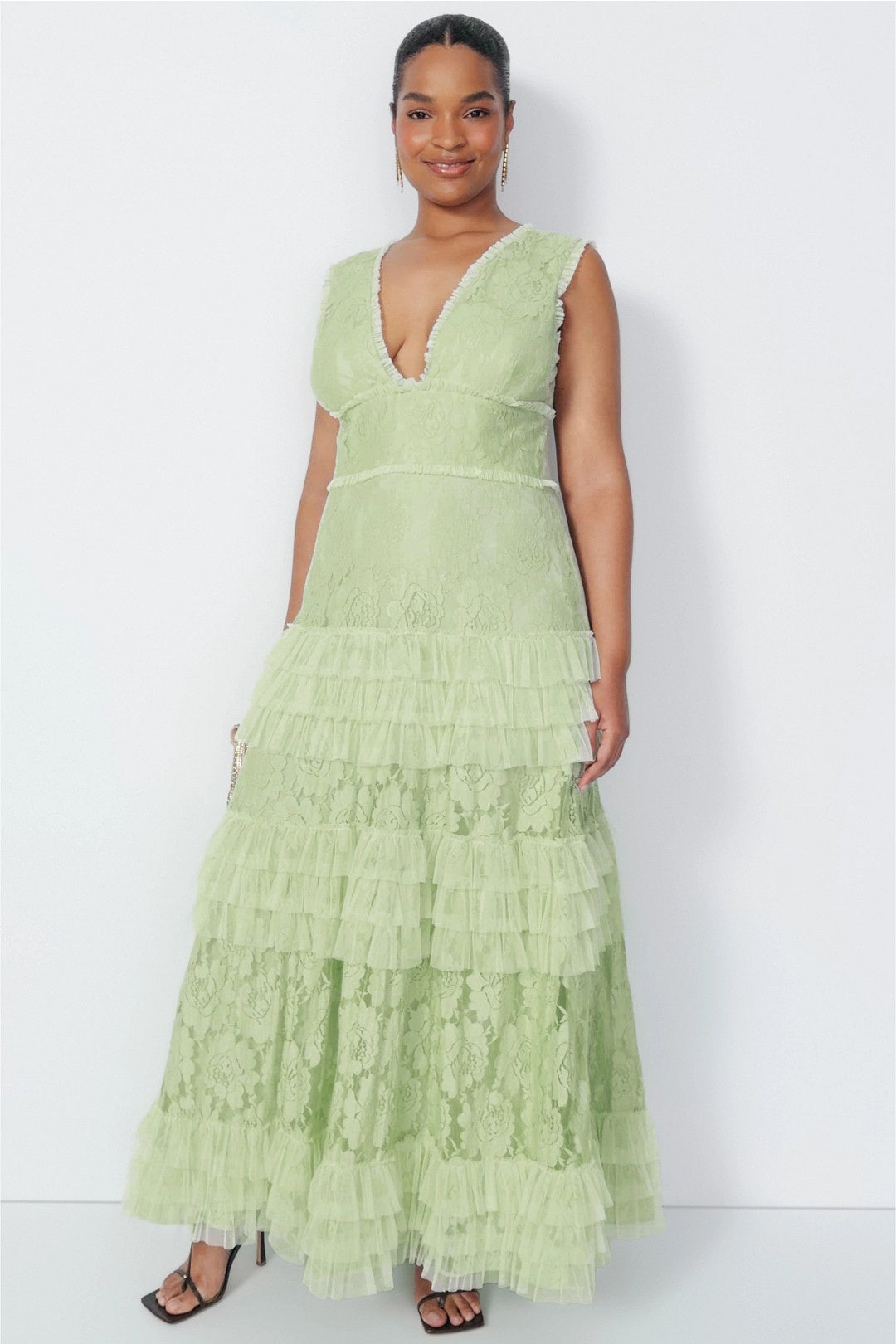Tiered Ruffle Gown by Ieena for Mac Duggal 4