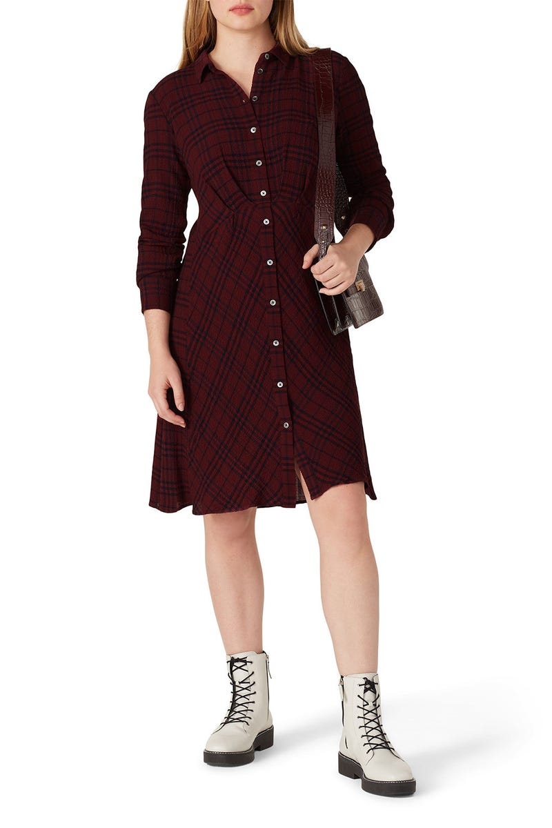 tommy hilfiger plaid shirt dress Tommy Hilfiger Womens Button Front Plaid Sleeveless Shirt Dress Size 10 NWT