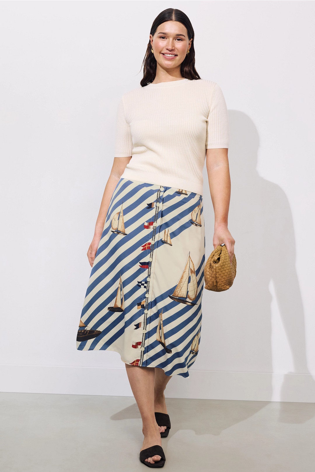 Sailboat Print Midi Skirt by Lauren Ralph Lauren 4
