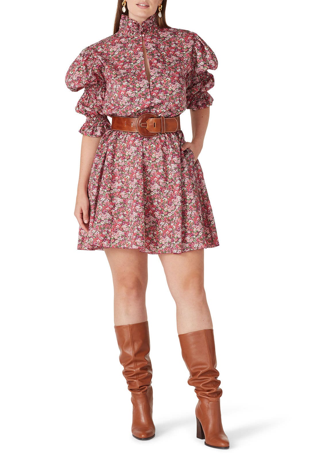 Red Puff Shoulder Dress by Philosophy di Lorenzo Serafini 5