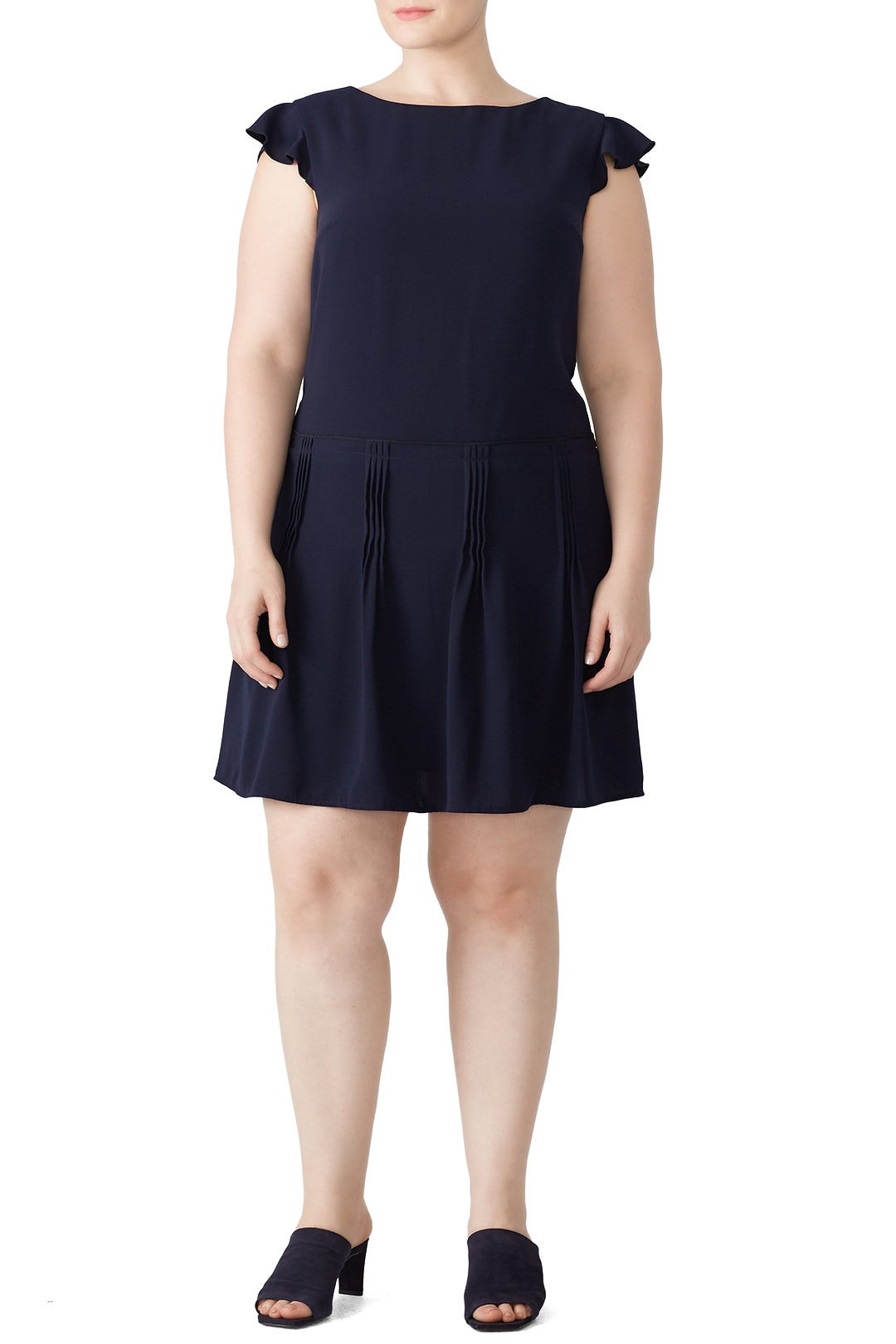 Navy Pintuck Dress by Slate & Willow 4