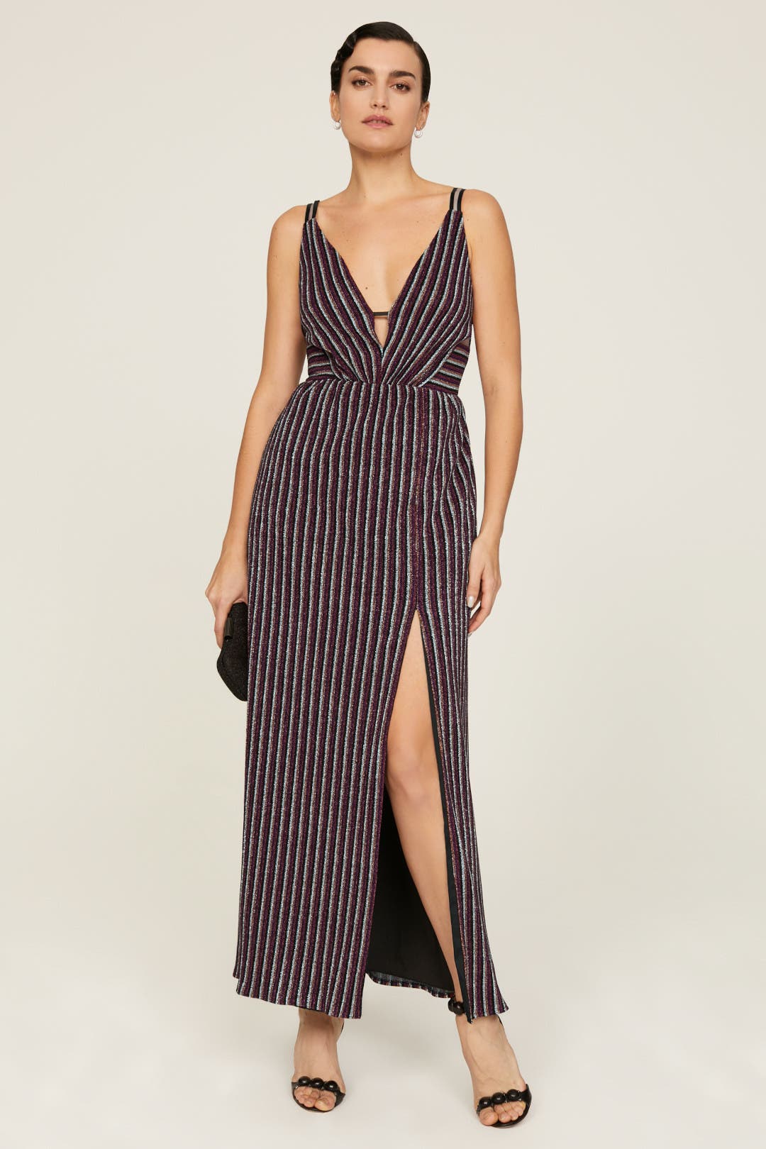 Lurex Striped Gown by Aidan AIDAN MATTOX | Rent the Runway