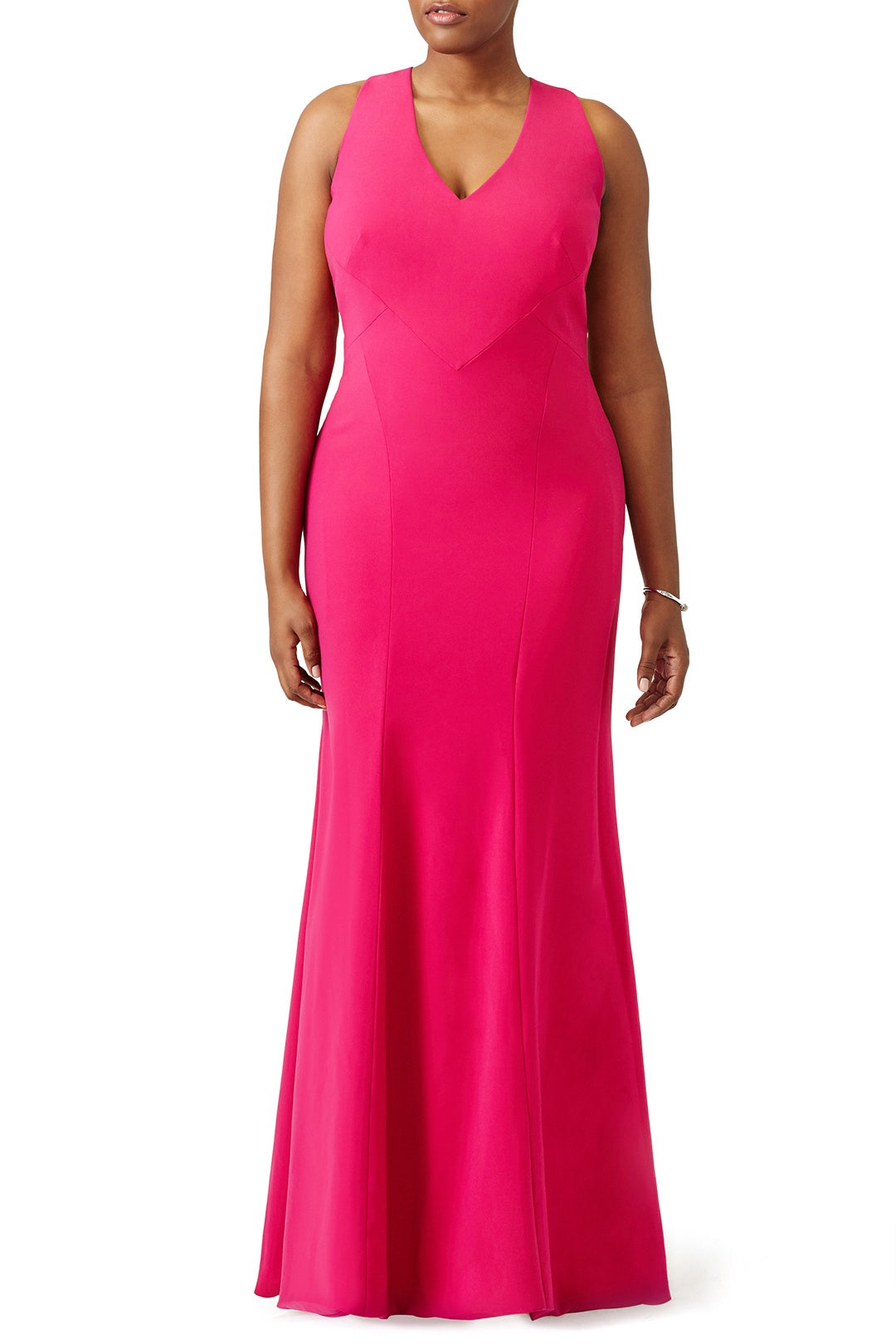 Fuchsia Smooth Mermaid Gown by Theia 4